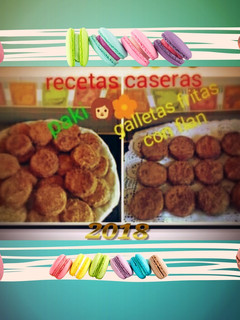 Una foto de Galleta frita 🍪rellena con flan a mi manera 💠 con Thermomix