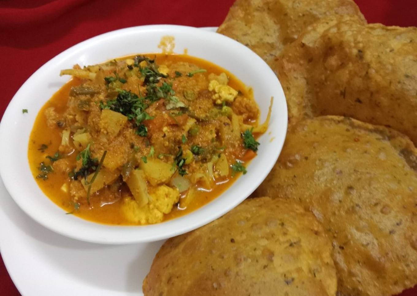 Mix veg and masala puri(no onion and garlic)