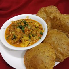 Mix vegetable and masala puri(no onion and garlic) A picture of Mix vegetable and masala puri(no onion and garlic).