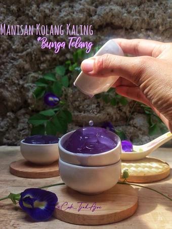 Langkah Mudah untuk Membikin Resep Manisan Kolang Kaling Bunga Telang yang Enak Banget Anti Ribet, Mantap Sekali