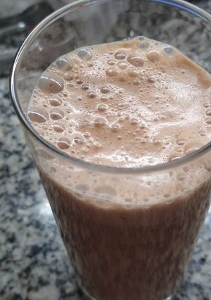 A picture of My homemade Nutella Chocolate Milkshake.