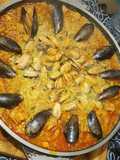 Arroz con pollo y mejillones