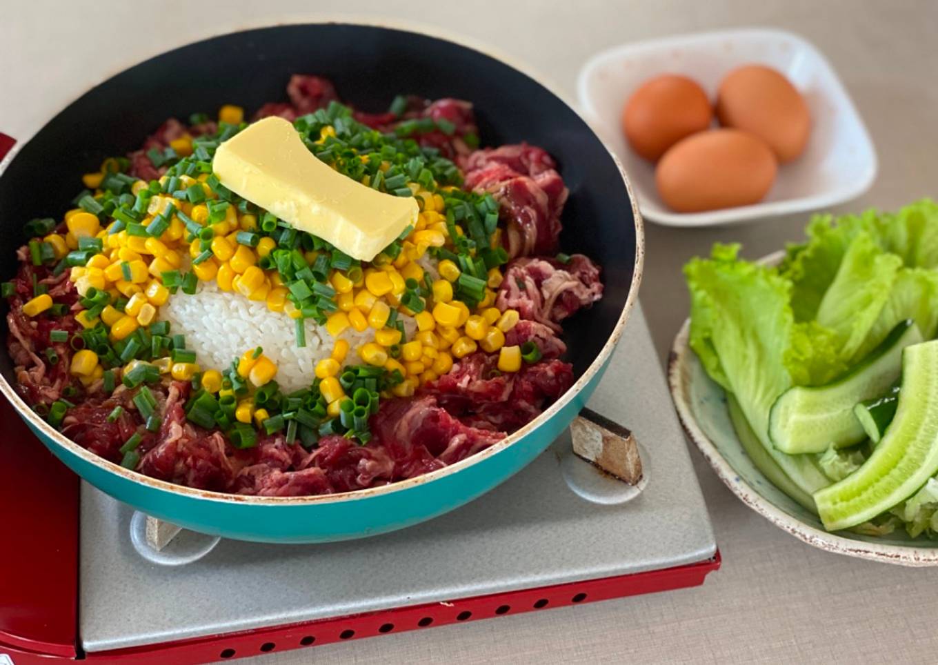 Beef Rice on the Family Dinner Table