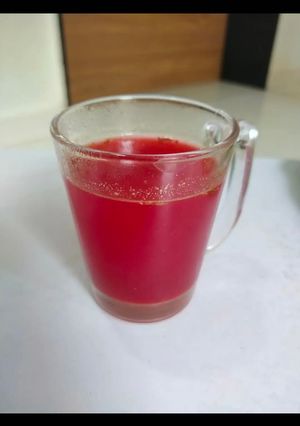 A picture of Raw mango & Beetroot Soup.