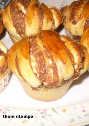 Φωτογραφία της συνταγής Muffins με ζύμη brioche με φυστικοβούτυρο και nutella