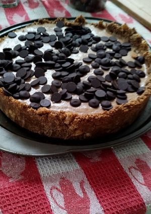 Una foto de Postre de plátano tipo torta sin horno