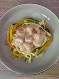 Tagliatelles de Courgettes et Crevettes au Curry