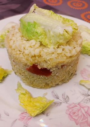 Una foto de Risotto de quinoa con pollo