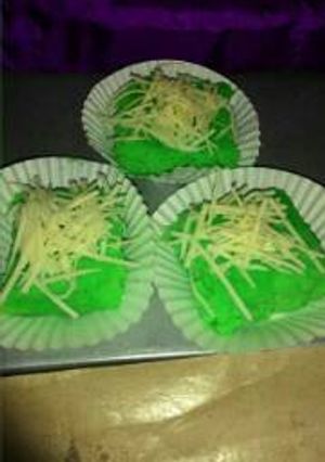 Foto resep Bolu singkong pandan keju kukus