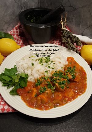 Une photo de Médaillons de filet mignon façon osso buco