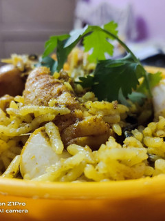 A picture of Fish Biryani.