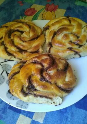 Mogyorókrémes csavart csiga recept fotója