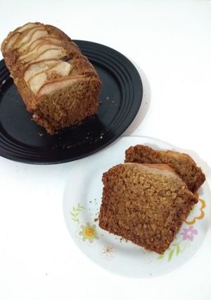 Una foto de Budín vegano integral de peras