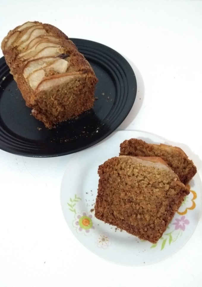 Una foto de Budín vegano integral de peras