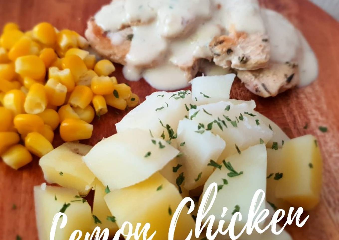Lemon Chicken with Carbonara Sauce