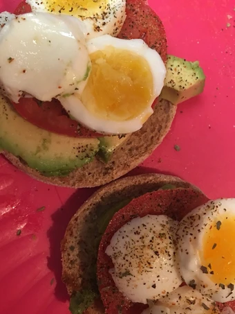 Easy Steps to Make Avocado and egg open faced English muffin the Delicious Tasty