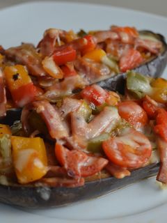 Una foto de Berenjenas rellenas de bacon
