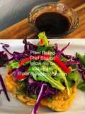 (Vegan, WFPB)Vegan Chickpea Flour Pancakes with Vegan Kimchi and Cilantro