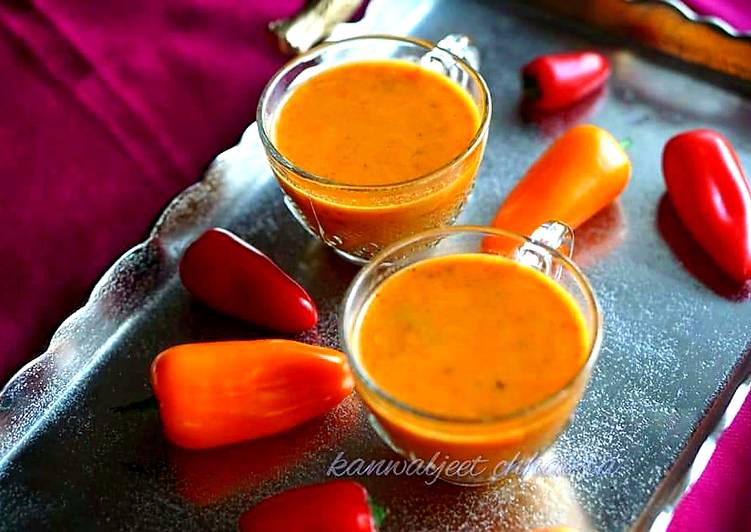 Recipe of Super Quick Homemade Roasted bell pepper soup