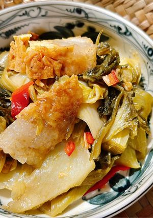Hình của món Dưa Cải Chua Kho Ba Chỉ Chay.