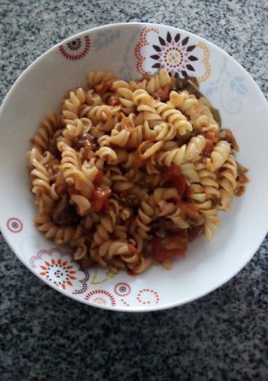 Una foto de Boloñesa con carne de soya