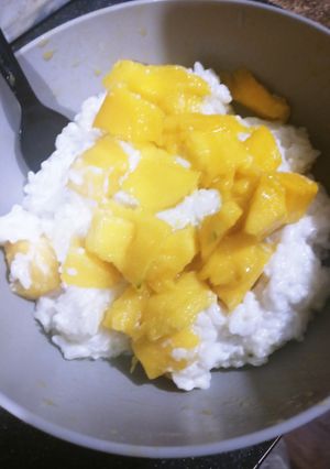 A picture of Sticky Coconut Mango Rice.