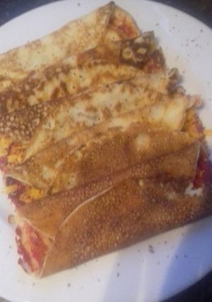 A picture of Tasty pizza pancakes.