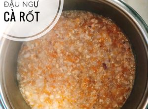 Hình của món Ăn dặm - Cháo gà đậu đỏ đậu ngự cà rốt.