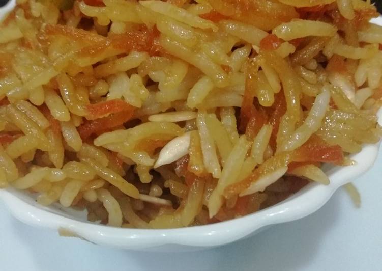 Recipe of Homemade Jaggery and carrot rice