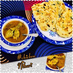 A picture of Chicken Nihari with homemade kulcha.