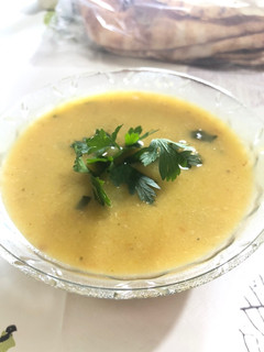 A picture of Yellow Lentil Soup with Rice.