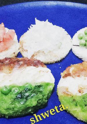 तिन कलर वेज सैंडविच मटर के साथ (Tri veg colour sandwich.with peas recipe in hindi) रेसिपी मुख्य फोटो