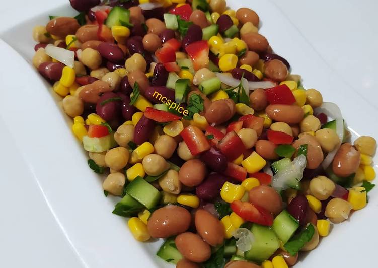 Recipe of Super Quick Homemade Mixed bean salad (Mexican)