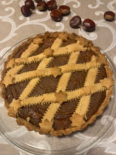 Foto di Crostata di castagne con frolla all' olio e nocciole