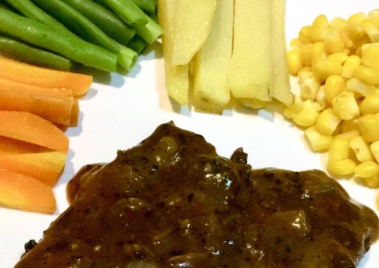 Cara Gampang Membuat Tenderloin Steak with Blackpepper Sauce Anti Gagal