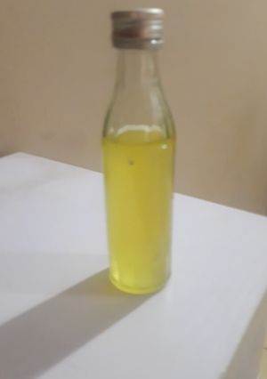 A picture of Home made lemon oil.