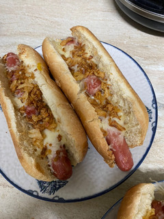 Una foto de Hot dogs gratinados en airfryer