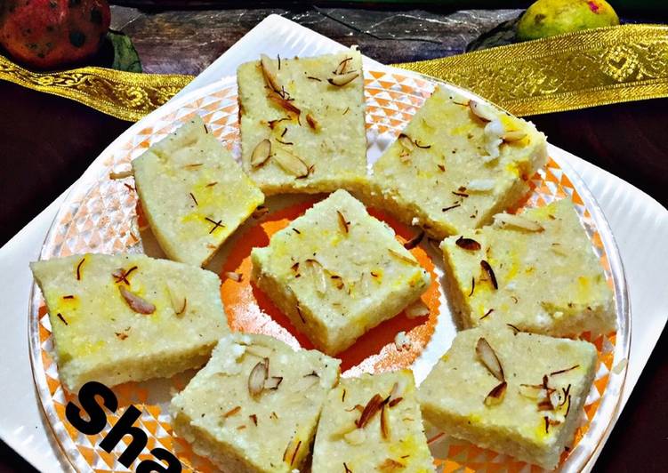 Recipe of Perfect Rava Paneer Burfi