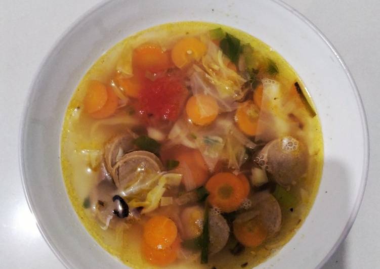 Resep Sup Ayam or Sosis Ala Resto, Enak