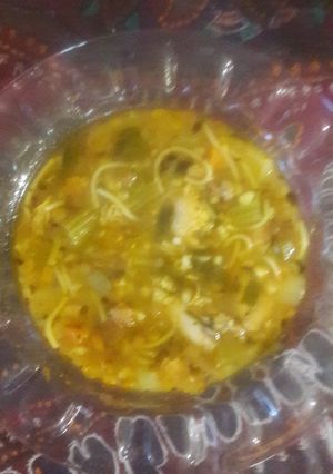 عکسی از دستور سوپ مرغ و جو