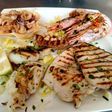 Grigliata di Pesce Spada, Seppia, Gamberoni e Fritto di Calamari