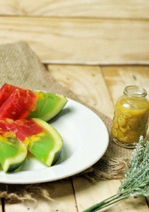Foto resep Olahan agar buah semangka with manggo fla