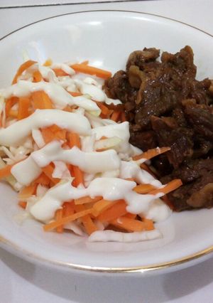 Foto resep Beef Teriyaki dan salad sayur