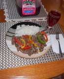 Fajitas de arrachera con pimientos
