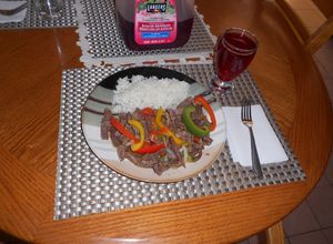 Una foto de Fajitas de arrachera con pimientos