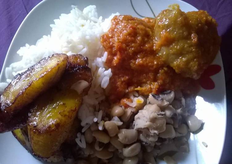 Rice and Beans with Beef Stew