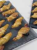 Tirabuzones de hojaldre con jamón y queso