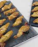 Tirabuzones de hojaldre con jamón y queso