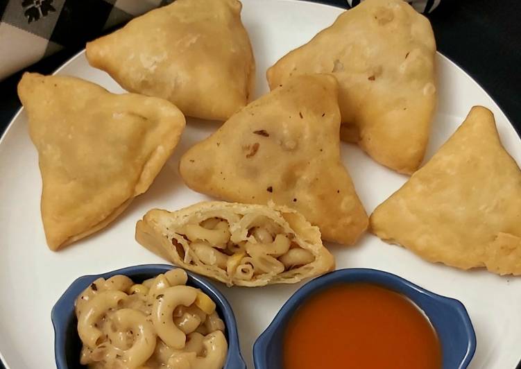 Steps to Make Super Quick Homemade Pasta with Mayonnaise Stuffed Samosas