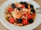 Alubias con gambas y verduras